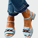 Karolína Elegantni Sandali Minimalistični S Verižico