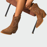 Magdaléna Elegantni Botín Western Prave Usnjene Čevlje