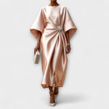 Luksuzne satenaste maxi obleke z leskom