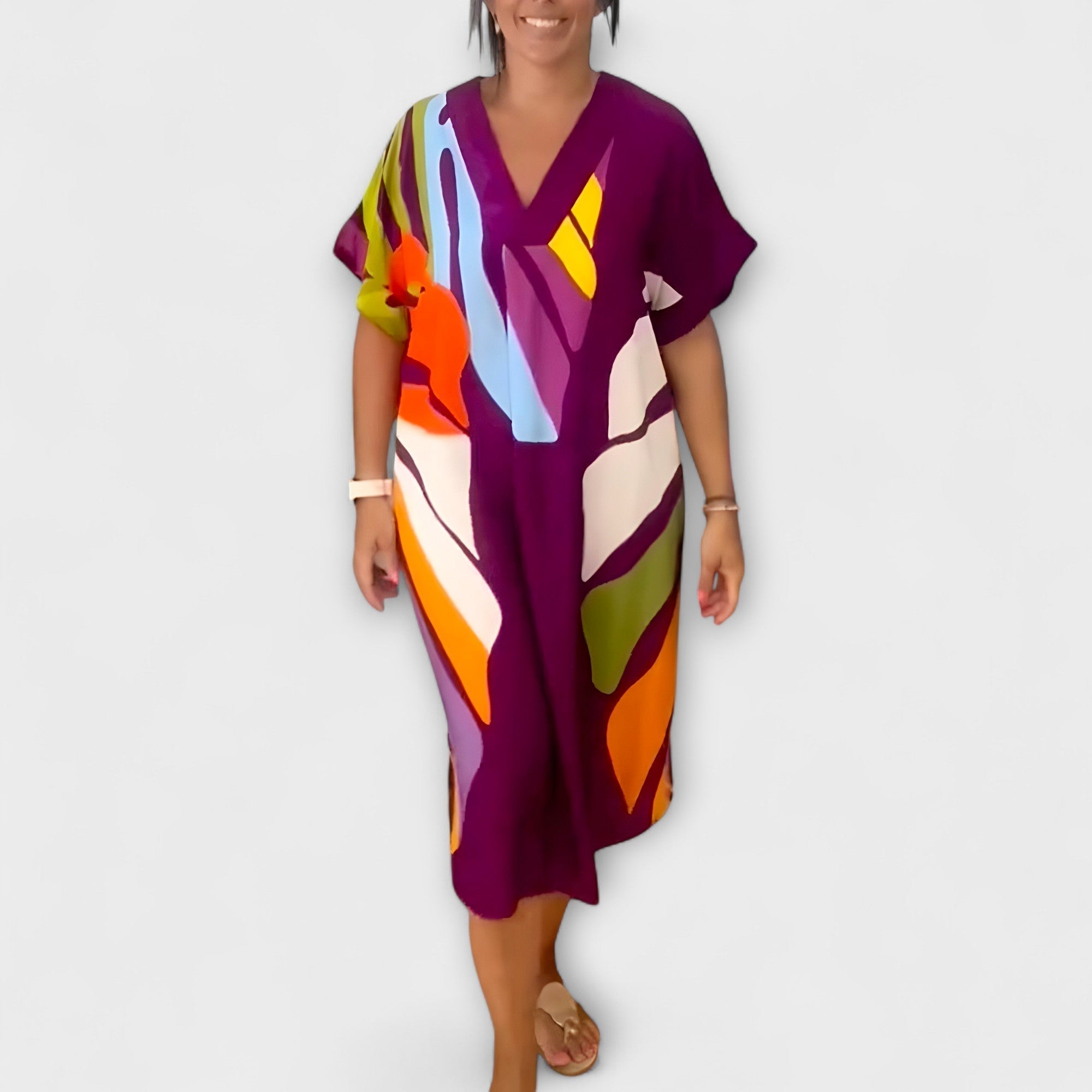 Roos - Ležerne obleke s pisanimi potiski listov