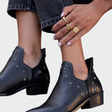 Věnceslava Sofisticirane Ankle Čevlji Kovinske Zvezde