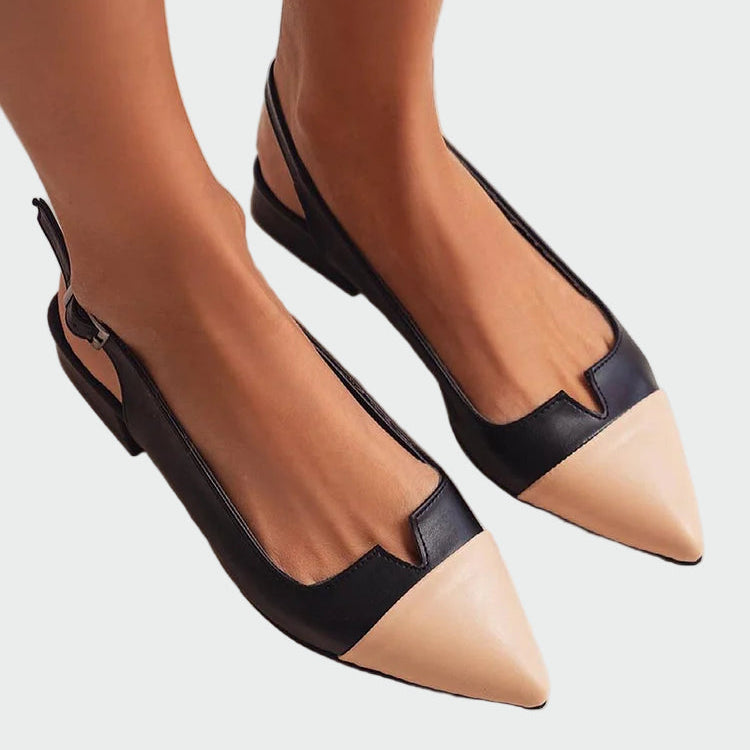 Karolína Eleganten Špicasti Balerinki z Zadnjim Pasom