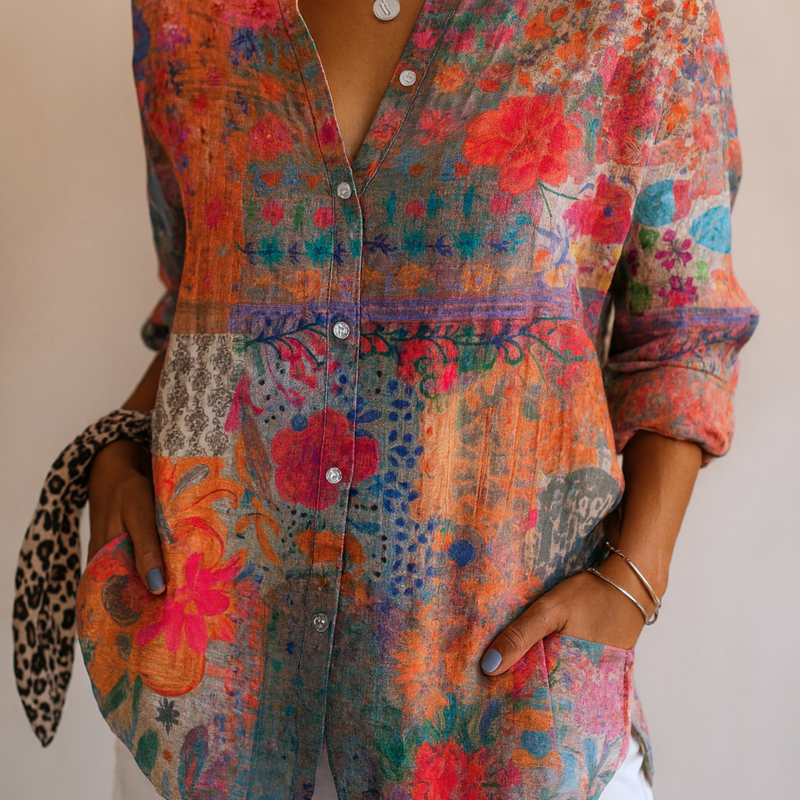 Astra | Barvita vzorčasta bluza