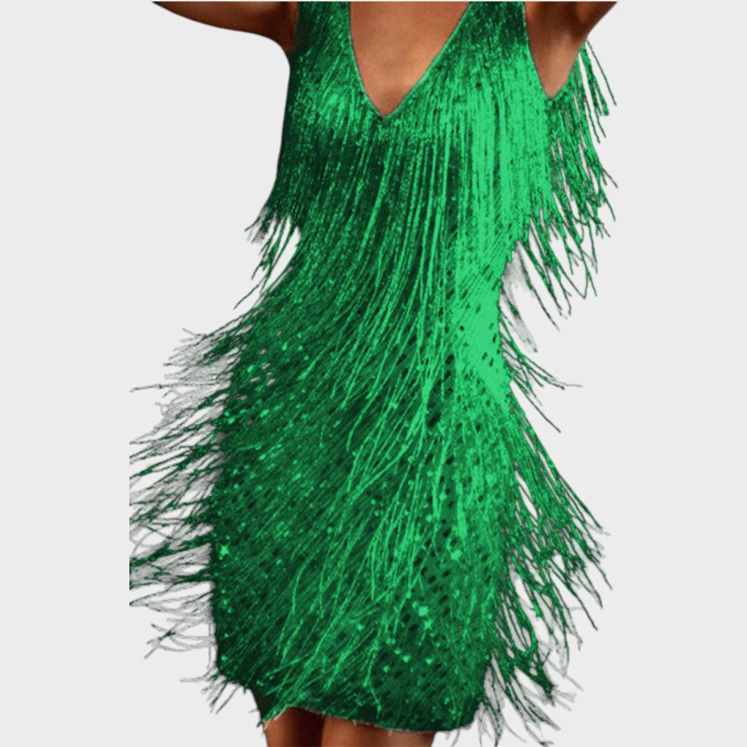 Tasa - Sijoča mini obleka z franjami