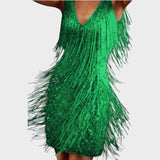 Tasa - Sijoča mini obleka z franjami