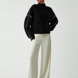 Alma | Oversize-Dolcevita pulover s Piqué detajli