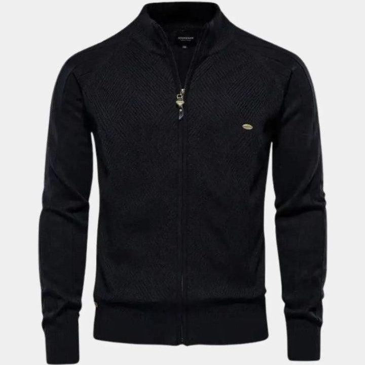 Jacquard™ | Pletena cardigan z zadrgo