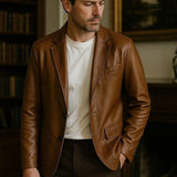 Jonas™ | Usnjena jakna v karamelnem tonu