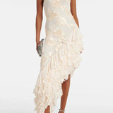 Karen - Maxi obleka s cvetličnimi aplikacijami